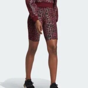 Adidas Maroon/Leopard Bike Short, size small